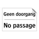 Geen doorgang - No passage