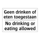 Geen drinken of eten toegestaan/.../ - No drinking or eating allowed