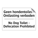Geen hondentoilet - Ontlasting /.../ - No Dog Toilet - Defecation Prohibited/.../