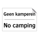 Geen kamperen - No camping