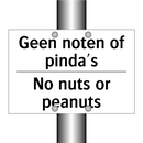 Geen noten of pinda's - No nuts or peanuts