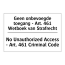 Geen onbevoegde toegang - Art. /.../ - No Unauthorized Access - Art. /.../