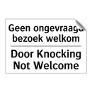 Geen ongevraagd bezoek welkom - Door Knocking Not Welcome