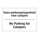 Geen parkeergelegenheid voor campers/.../ - No Parking for Campers