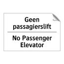 Geen passagierslift - No Passenger Elevator