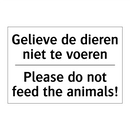 Gelieve de dieren niet te voeren/.../ - Please do not feed the animals!/.../