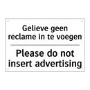 Gelieve geen reclame in te voegen/.../ - Please do not insert advertising/.../