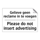 Gelieve geen reclame in te voegen/.../ - Please do not insert advertising/.../