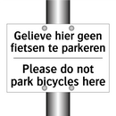 Gelieve hier geen fietsen te parkeren/.../ - Please do not park bicycles here/.../