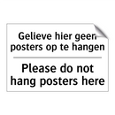 Gelieve hier geen posters op te /.../ - Please do not hang posters here/.../