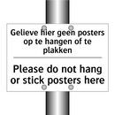 Gelieve hier geen posters op te /.../ - Please do not hang or stick posters /.../