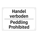 Handel verboden - Peddling Prohibited