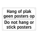 Hang of plak geen posters op - Do not hang or stick posters