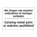 Het dragen van metalen onderdelen /.../ - Carrying metal parts or watches /.../