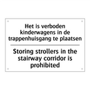 Het is verboden kinderwagens in /.../ - Storing strollers in the stairway /.../