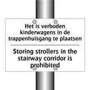 Het is verboden kinderwagens in /.../ - Storing strollers in the stairway /.../