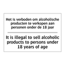 Het is verboden om alcoholische /.../ - It is illegal to sell alcoholic /.../