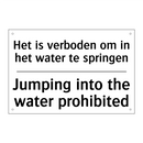 Het is verboden om in het water /.../ - Jumping into the water prohibited/.../