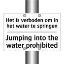 Het is verboden om in het water /.../ - Jumping into the water prohibited/.../