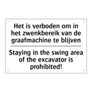 Het is verboden om in het zwenkbereik /.../ - Staying in the swing area of the /.../