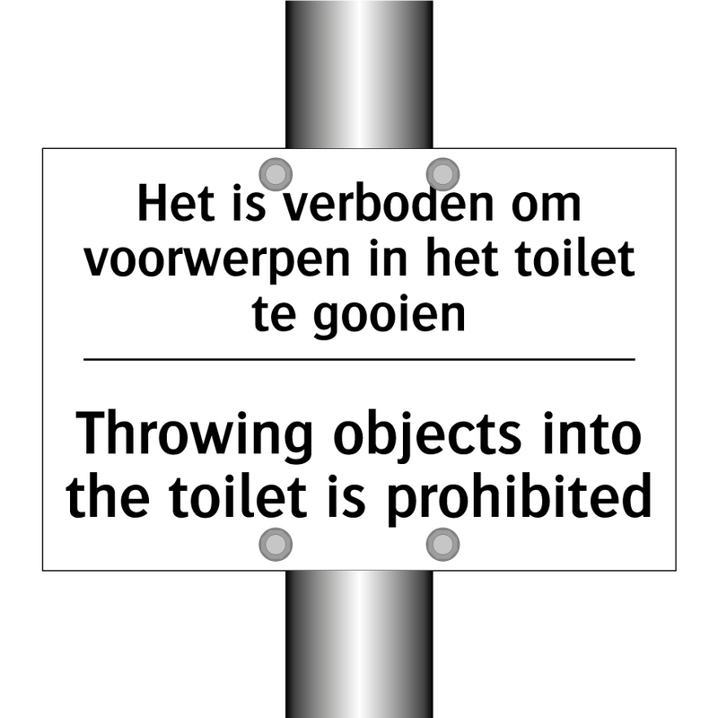 Het is verboden om voorwerpen /.../ - Throwing objects into the toilet /.../