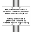 Het parkeren van fietsen is verboden. /.../ - Parking of bicycles is prohibited. /.../