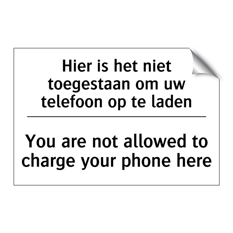 Hier is het niet toegestaan om /.../ - You are not allowed to charge /.../