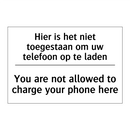 Hier is het niet toegestaan om /.../ - You are not allowed to charge /.../