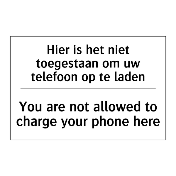 Hier is het niet toegestaan om /.../ - You are not allowed to charge /.../