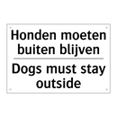 Honden moeten buiten blijven - Dogs must stay outside