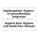 Hygiënegebied: Hygiëne- en gezondheidspas /.../ - Hygiene Area: Hygiene and Health /.../