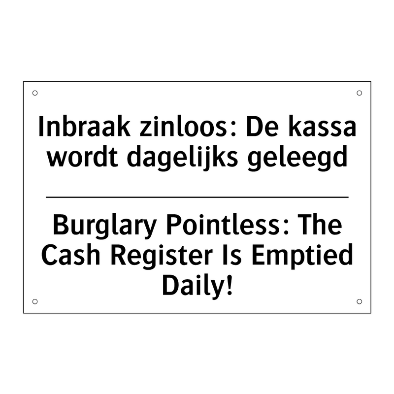 Inbraak zinloos: De kassa wordt /.../ - Burglary Pointless: The Cash Register /.../