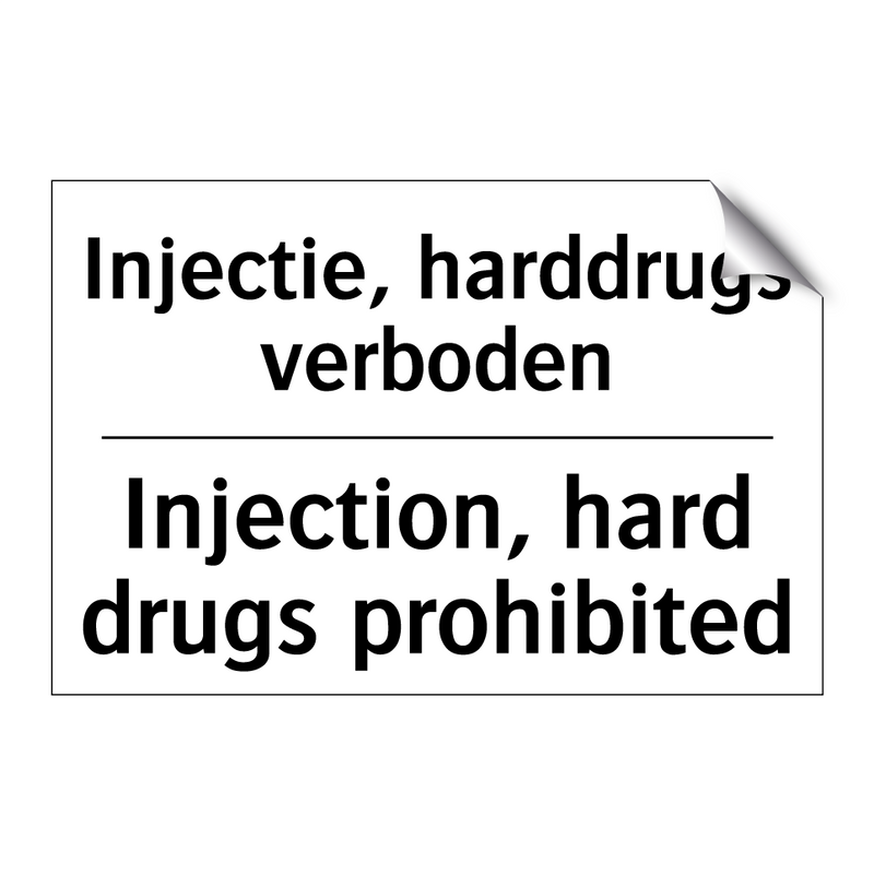 Injectie, harddrugs verboden - Injection, hard drugs prohibited/.../