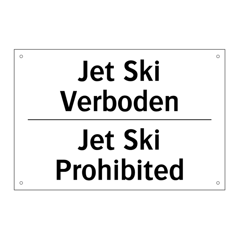 Jet Ski Verboden - Jet Ski Prohibited