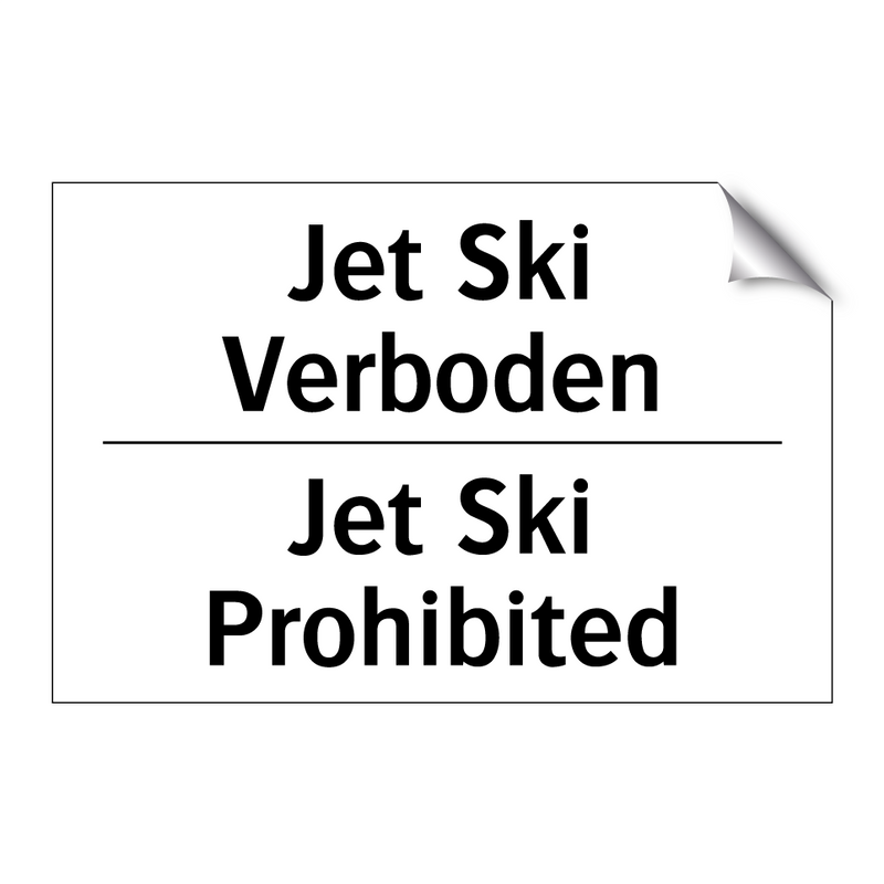 Jet Ski Verboden - Jet Ski Prohibited