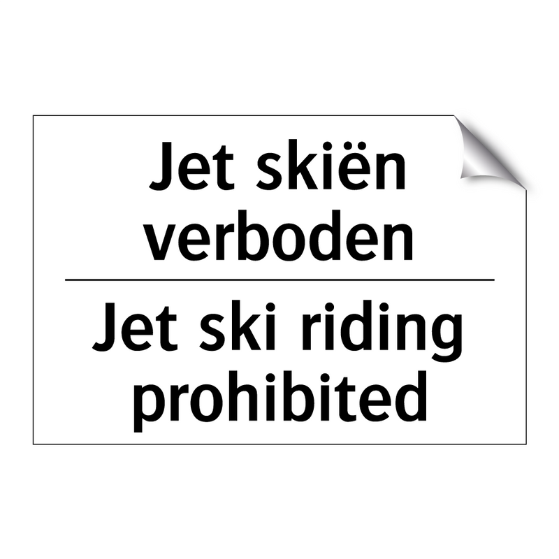 Jet skiën verboden - Jet ski riding prohibited