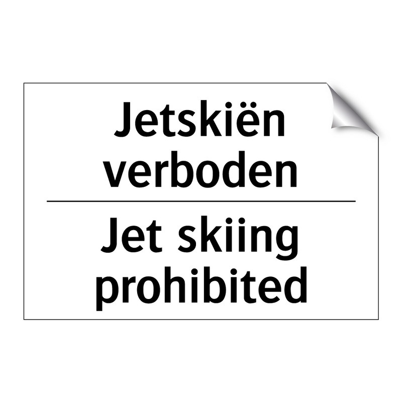 Jetskiën verboden - Jet skiing prohibited