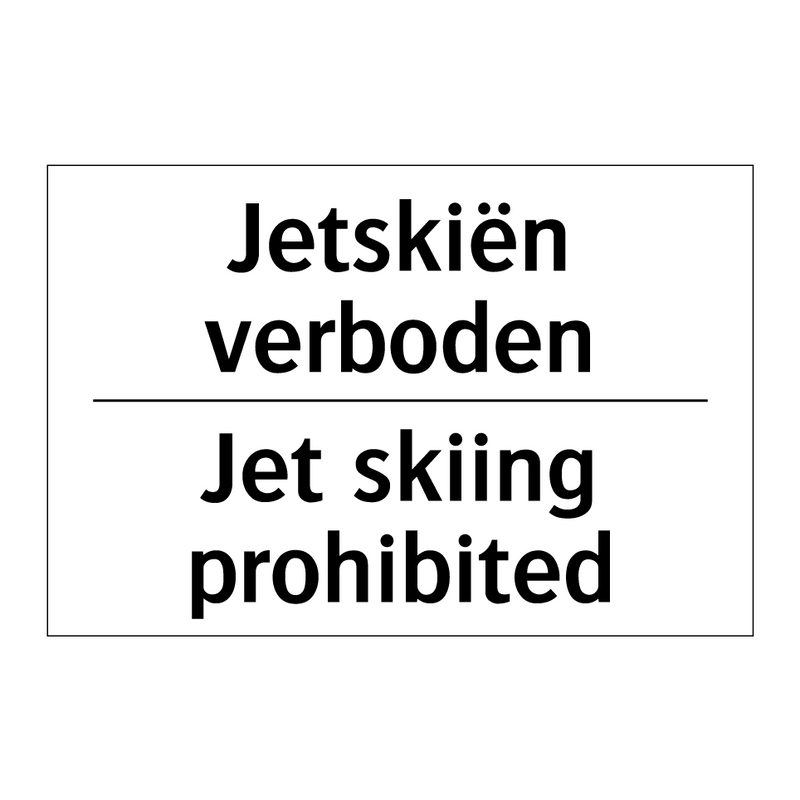Jetskiën verboden - Jet skiing prohibited