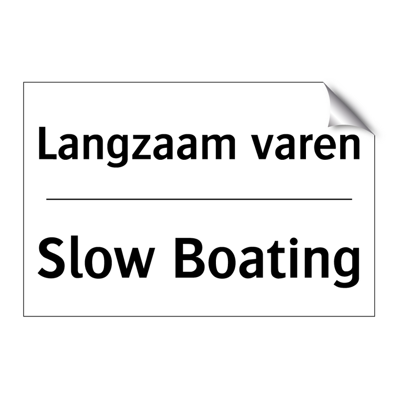 Langzaam varen - Slow Boating