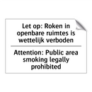 Let op: Roken in openbare ruimtes /.../ - Attention: Public area smoking /.../