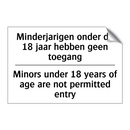 Minderjarigen onder de 18 jaar /.../ - Minors under 18 years of age are /.../