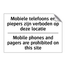 Mobiele telefoons en piepers zijn /.../ - Mobile phones and pagers are prohibited /.../