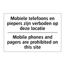 Mobiele telefoons en piepers zijn /.../ - Mobile phones and pagers are prohibited /.../