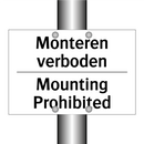 Monteren verboden - Mounting Prohibited
