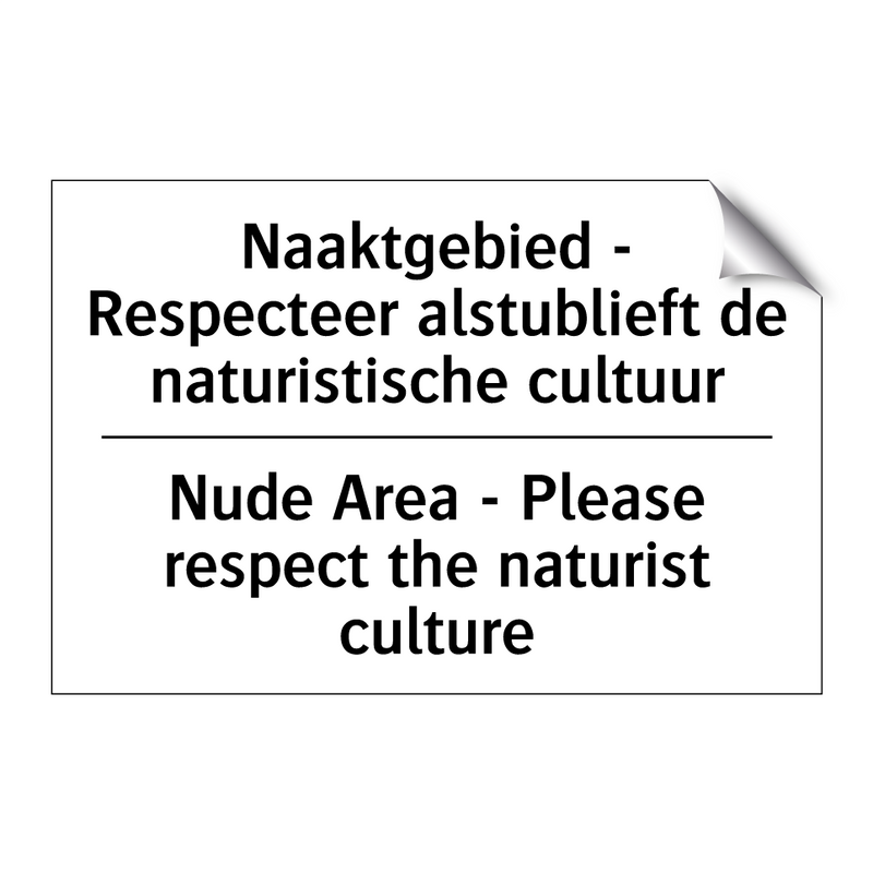 Naaktgebied - Respecteer alstublieft /.../ - Nude Area - Please respect the /.../