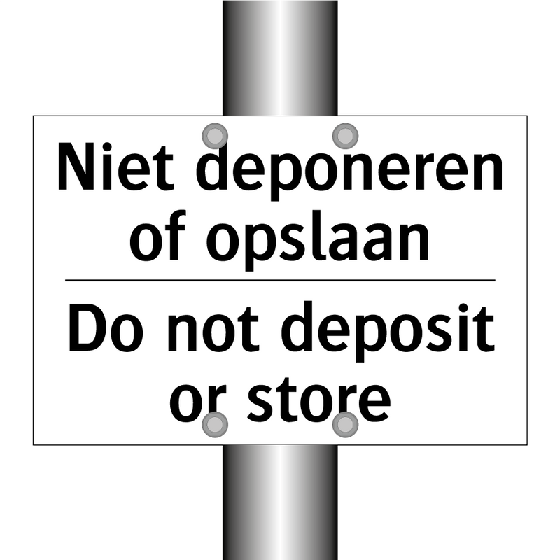 Niet deponeren of opslaan - Do not deposit or store