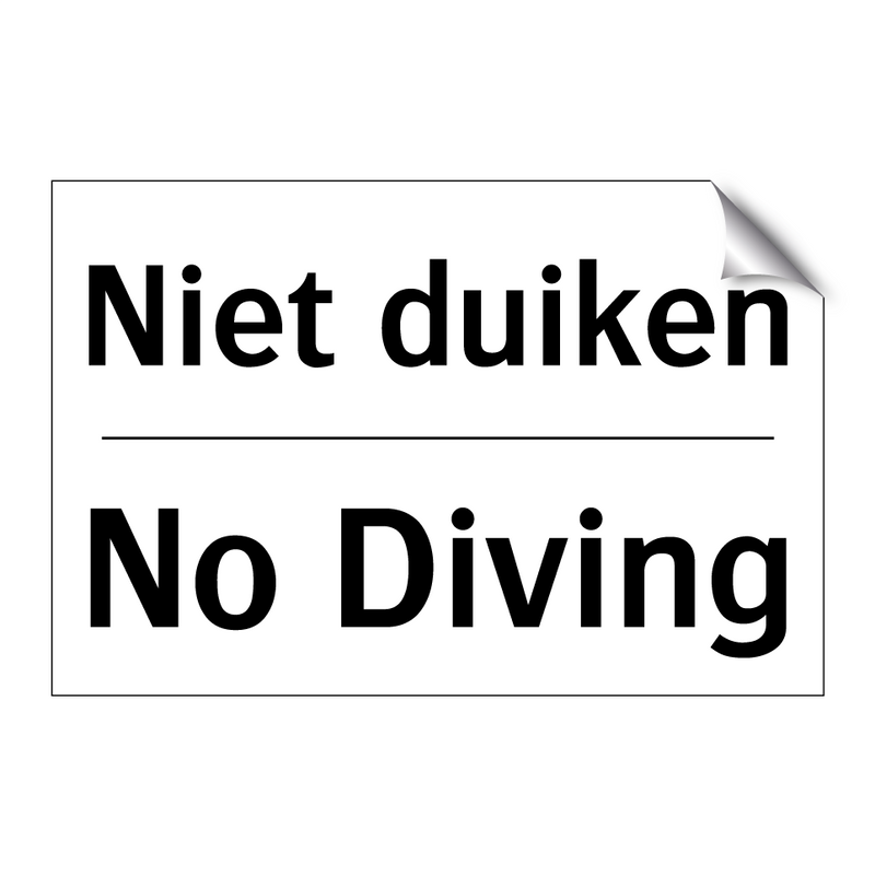 Niet duiken - No Diving