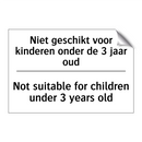 Niet geschikt voor kinderen onder /.../ - Not suitable for children under /.../