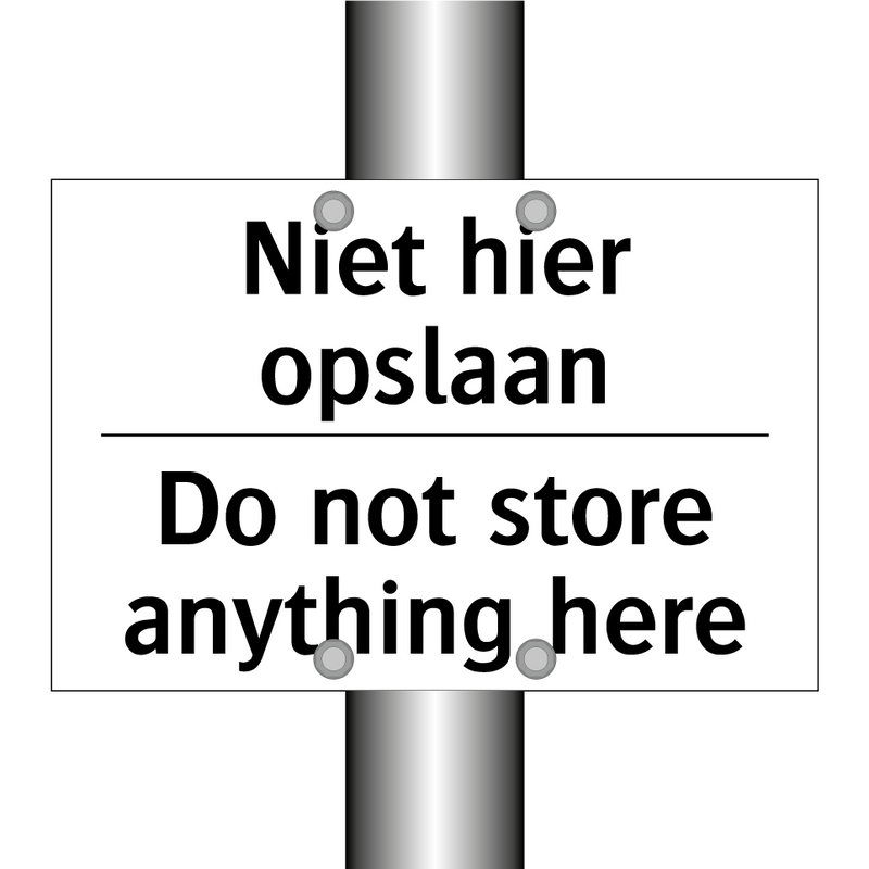 Niet hier opslaan - Do not store anything here