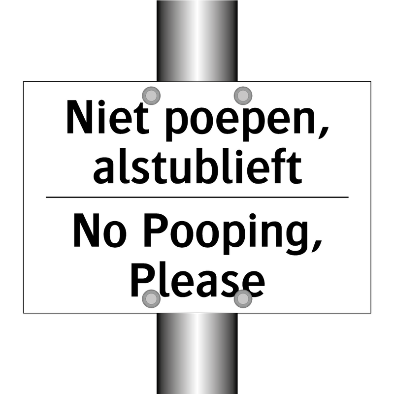 Niet poepen, alstublieft - No Pooping, Please